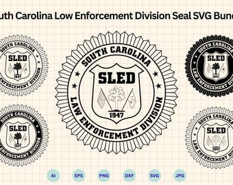 South Carolina Law Enforcement Division Seal SVG Bundle,  emblem svg,   Cricut & Silhouette Cut File