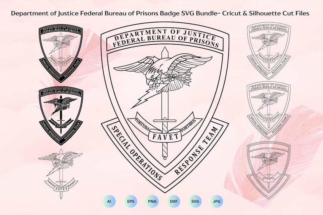 Department of Justice Federal Bureau of Prisons Badge SVG Bundle ...