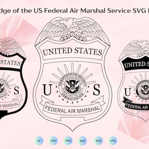 US MARSHAL Morale Patch Tattico Ricamato - Grande 25x10 Cm - Con Attacco A Strappo (Velcro) - Per Uniformi, Airsoft, Zaini