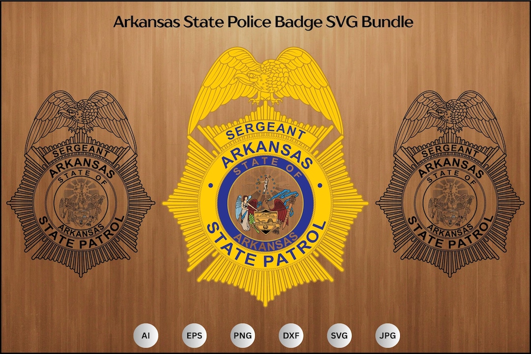 Arkansas State Police Badge Svg Bundle, AR State Police Insignia Vector ...