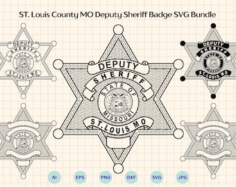 ST. C Louis County Missouri Deputy Sheriff Badge SVG Bundle, Missouri Police, Missouri Law Enforcement emblem, Cricut & Silhouetteut Files
