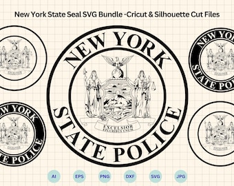 New York State Police Seal SVG Bundle, NYSP Logo svg, New York State Police emblem, NY State Police badge svg, Cricut & Silhouette Cut Files