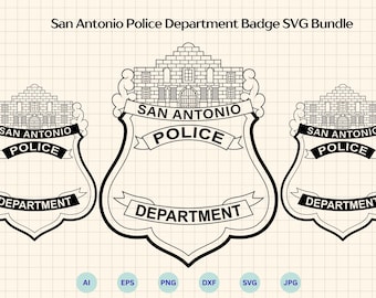 San Antonio Police Department Badge Svg Bundle, San Antonio Police Insignia Vector, SA Texas Police Badge Svg, Cricut & Silhouette Cut Files