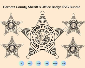 Harnett County Sheriff's Office Badge SVG Bundle, Harnett County, North Carolina Seal SVG, Sheriff's Office, Cricut & Silhouette Cut Files