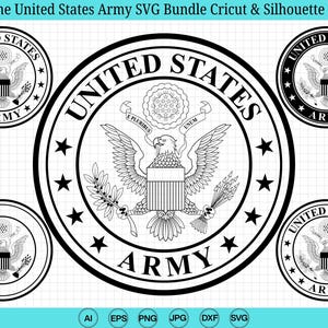Seal of the United States Army SVG Bundle, Army Star Logo svg, United States Army Emblem svg, U.S. Army Seal, Cricut & Silhouette Cut Files