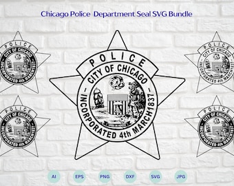 Chicago Police Department Seal svg bundle, Chicago Police Logo svg, CPD badge svg, CPD emblem svg, Chicago PD, Cricut & Silhouette Cut Files