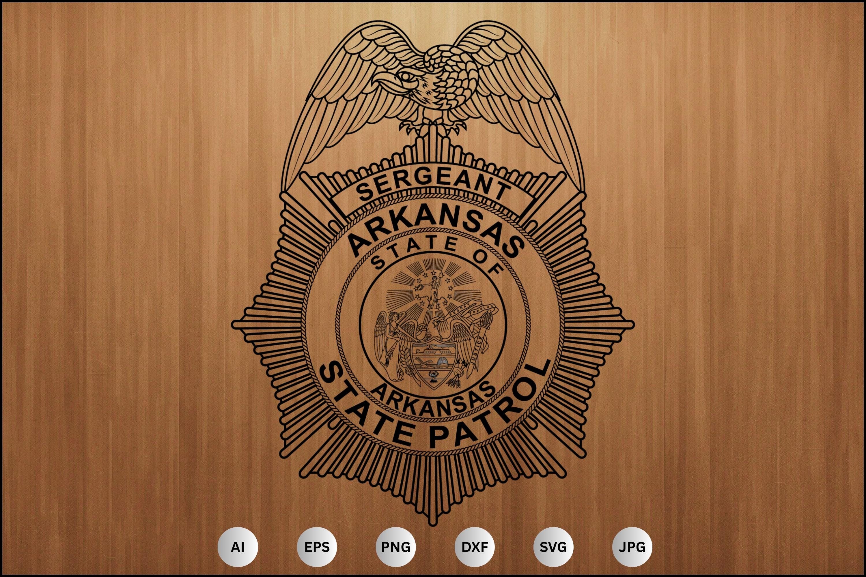 Arkansas State Police Badge Svg Bundle, AR State Police Insignia Vector ...