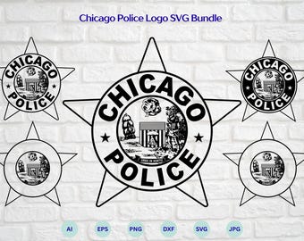 Chicago Police Logo SVG Bundle, Chicago Police Department emblem svg, CPD seal svg, Chicago Police Insignia, Cricut & Silhouette Cut File