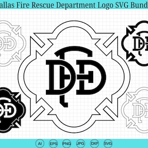 Dallas Fire Rescue Department Logo Bundle, Emblem Vector, Seal , Fire , Cricut & Silhouette Cut Files