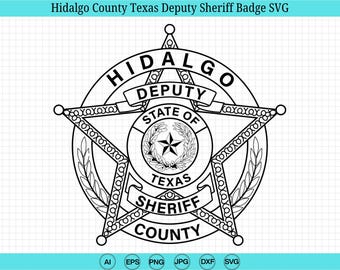 Hidalgo County Texas Deputy Sheriff Badge SVG | Police Badge Vector | Sheriff Star SVG | Cricut Cut File
