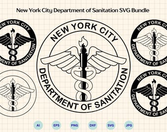 Pacchetto SVG del Dipartimento di Igiene della Città di New York, Sigillo del Dipartimento di Igiene, File di Invio Stampabile, File di Taglio Cricut e Silhouette
