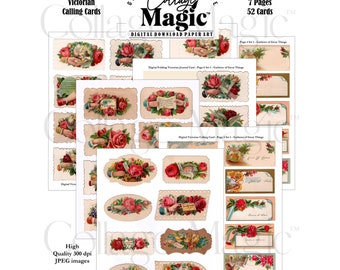 Victorian Calling Cards, Printable Ephemera, Junk Journal (Digital Download)