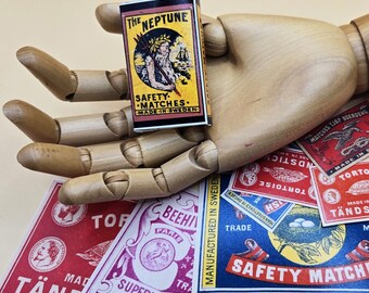 Set 1 Matchbook and Matchbox Covers + templates to make your own 3-D Ephemera, Digital Download, Vintage graphics 19th Century, 130+ designs