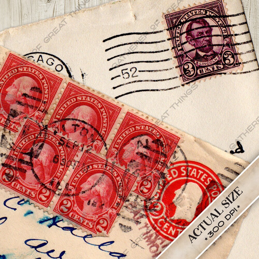 vintage antique printable envelope set 002 digital paper etsy
