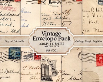 Vintage Envelope Ephemera | Printable Junk Journal Kit (Digital Download)