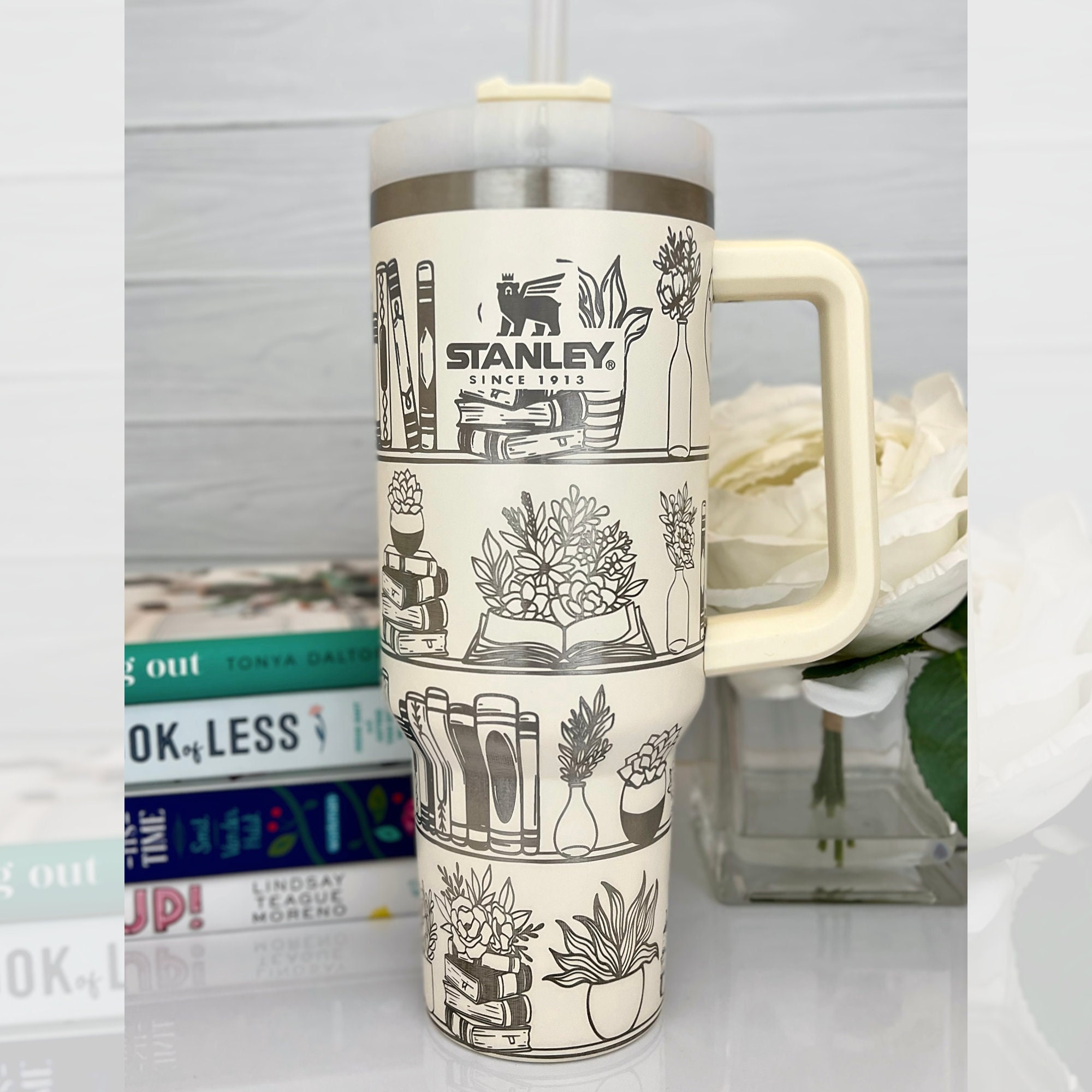 Engraved Stanley Travel Quencher H2.0 Tumbler Stanley Cup Books Booktok  Christmas Gift for Her Books Bookworm BOOKSHELF 