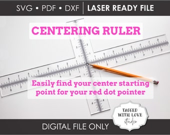 Archivo de regla de centrado láser SVG - Regla de centrado de vaso - Centro de tabla de corte - Centro de tabla de cortar - Archivo SVG láser - Glowforge