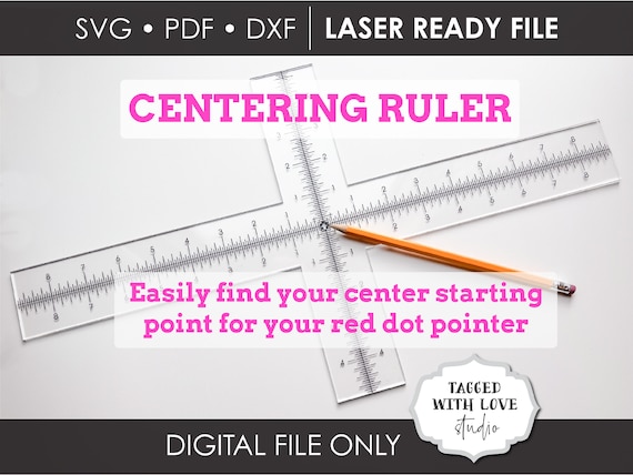 Laser Centering Ruler File SVG Tumbler Centering Ruler Cutting Board Center  Chopping Board Center Laser SVG File Glowforge 