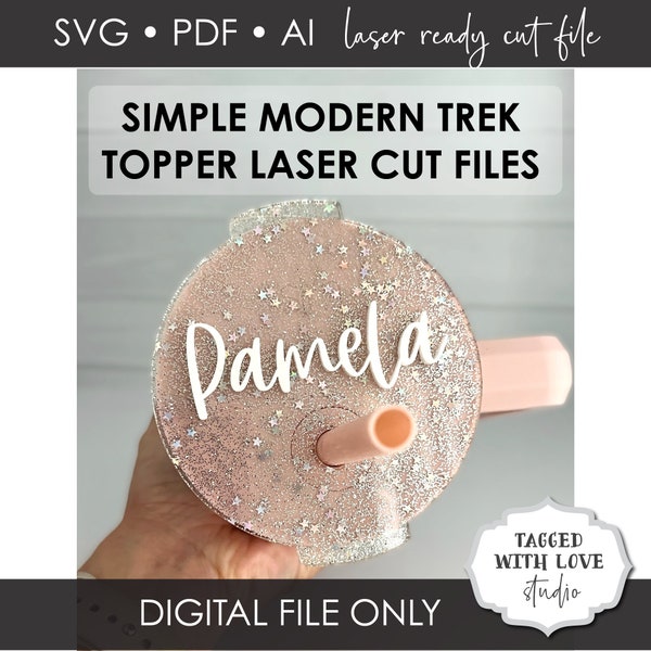 Simple Modern Topper Cut File - Simple Modern Trek Name Plate SVG File - Simple Modern Trek 40 oz Topper Laser Cut File