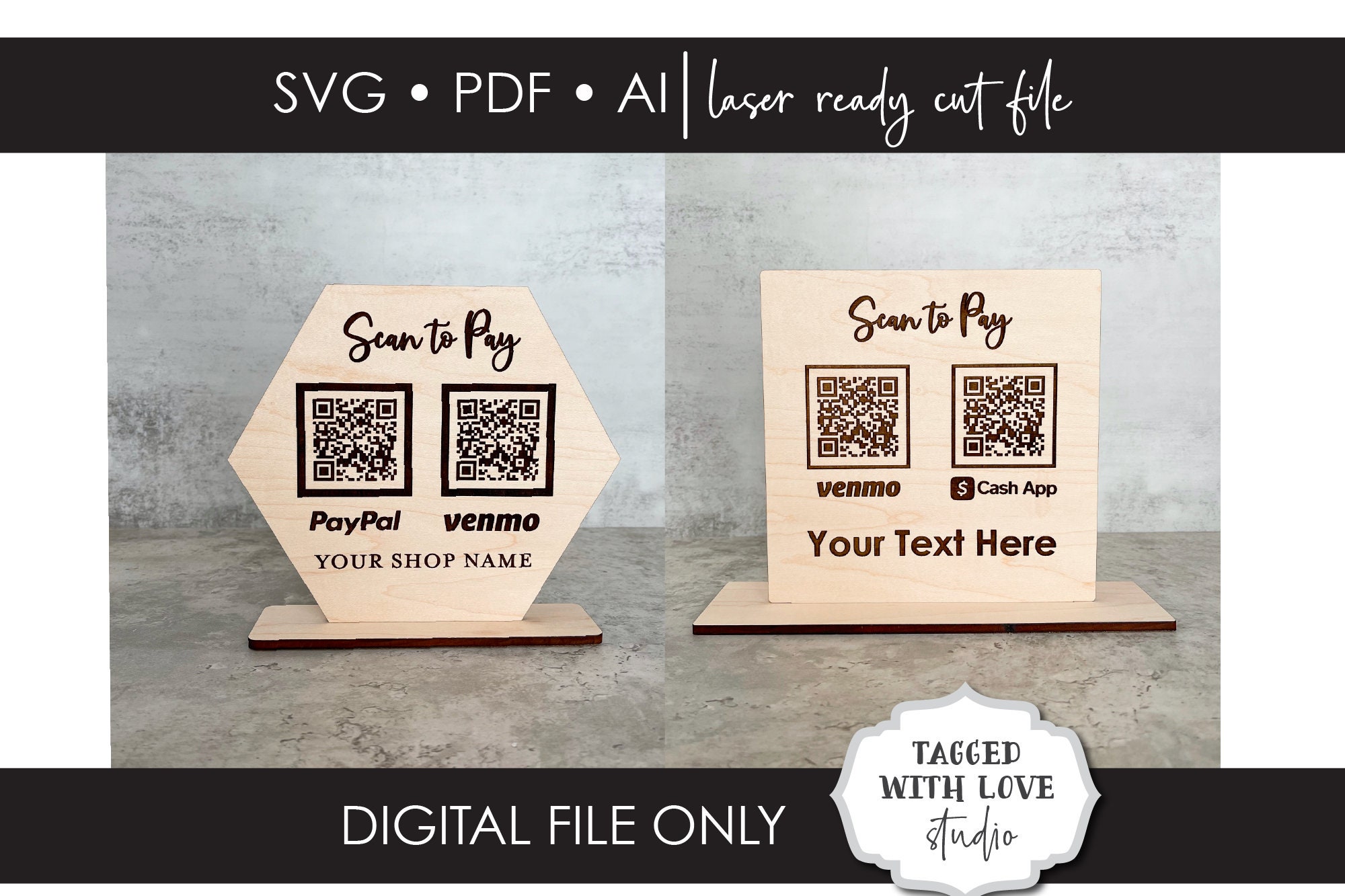 file Svg file DIGITAL FILE QR Code Keychain File Social Media