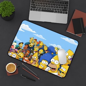 The Simpsons Desk Mat: Fun Office Decor, Gaming Accessories, Gift for Fans, Cartoon Desk Accessory, Home Office Essentials