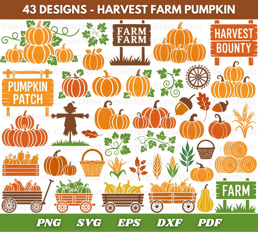 Farm SVG Bundle, Pumpkin Svg, Thanksgiving Svg, Fall Pumpkin Patch ...