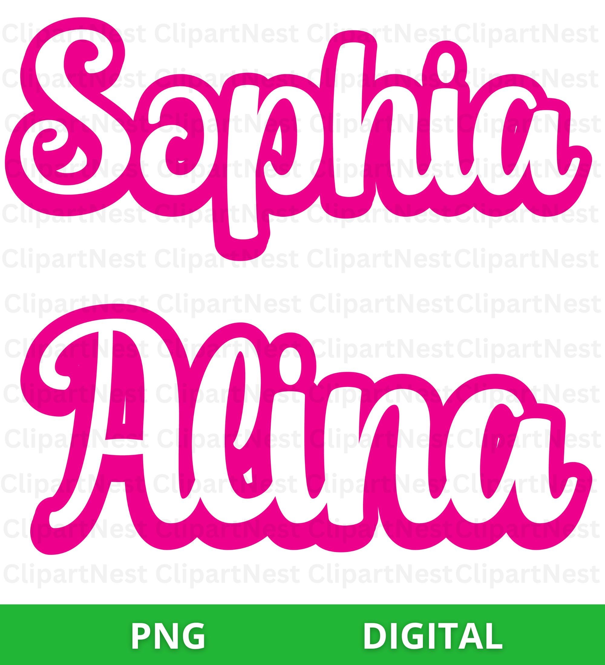 Custom Barbie Name SVG PNG | Pink Barbie Style Text | Personalized ...