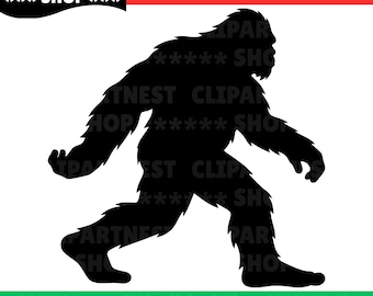 Bigfoot SVG Silhouette, Sasquatch Cricut Cut File, Bigfoot Walking Svg, Monster Silhouette Png, Dxf Eps Ai Files, Instant Download