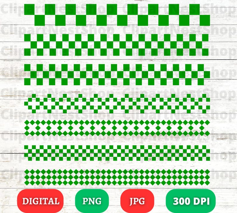 Checkerboard Borders SVG PNG, 35 Digital Borders, Racing Border ...
