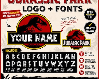 File SVG di Jurassic Park, Jurassic World Park, Dinosauro, Clipart di Jurassic Park, Font Jurassic SVG, File di taglio di Jurassic Park, Download digitale