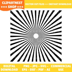 Sunburst SVG-achtergrond | Radiale lijnen Starburst-patroon gesneden bestand | Retro burst-vectorontwerp voor Cricut
