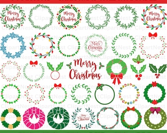 Christmas Wreaths SVG Bundle, Christmas SVG Bundle, Christmas Decoration, Holiday Wreaths Svg Bundle, Floral Wreath SVG, Cricut Silhouette