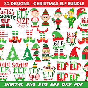 Christmas Elf Svg Bundle, Family Elf Svg, Elf Shirt for Christmas, Funny Christmas Movie Quote Designs for Cricut & Silhouette