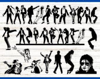 Michael Jackson Svg, Michael Jackson Png, Michael Jackson Clipart, Michael Jackson Laser cut files, Michael Jackson silhouette, MJ Svg
