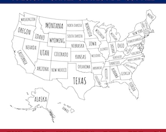 United States Maps, USA Map Cut File, Travel map photos, coloring book, classroom map, push pin, laser file instant download svg png Eps dxf