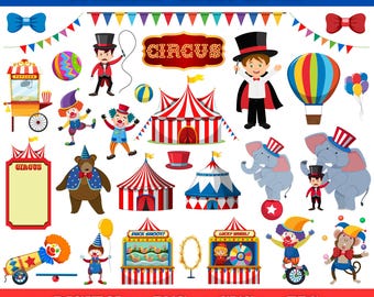 Circus clipart, circus printable , circus PNG and SVG, Carnival Clipart, Animals, Jokers, Circus Tent Clipart, Circus set, Instant Download