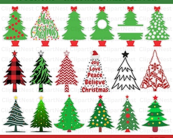 Christmas Tree Svg Bundle, Christmas Svg, Christmas Tree Silhouette, Christmas Tree Clipart, Xmas Tree SVG, Christmas Ornaments Svg