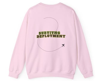Military Fiancé Surviving Deployment Crewneck Sweatshirt, Gifts for Military Partners, Cozy Sweatshirt for Her