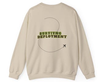 Military Wife Surviving Deployment Crewneck Sweatshirt, Gifts for Military Partners, Cozy Sweatshirt for Her