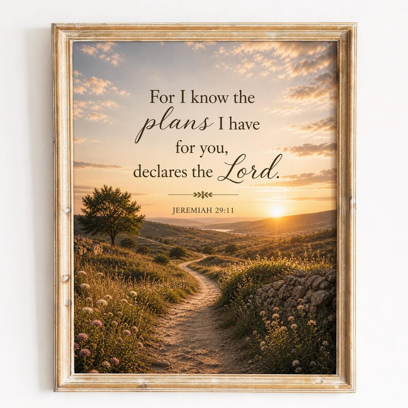 Rustic Background With Scripture Printable Rustic Sunset Scripture Art, Warm Countryside Landscape ...