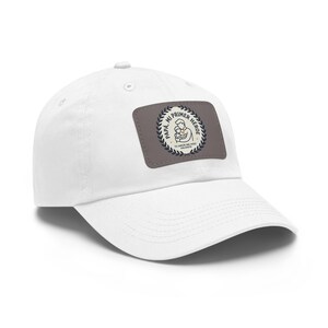 Smiling Bear Emblem Dad Hat | Leather Rectangle Patch