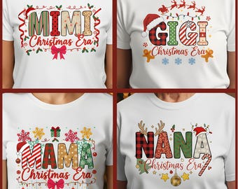 Christmas Era PNG Bundle – MIMI, GIGI Christmas Sublimation Designs | Festive Family Clipart | Digital Download