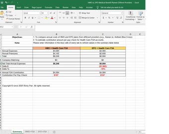 HMO vs. EPO Medical Benefit Planner (Differnt Providers)
