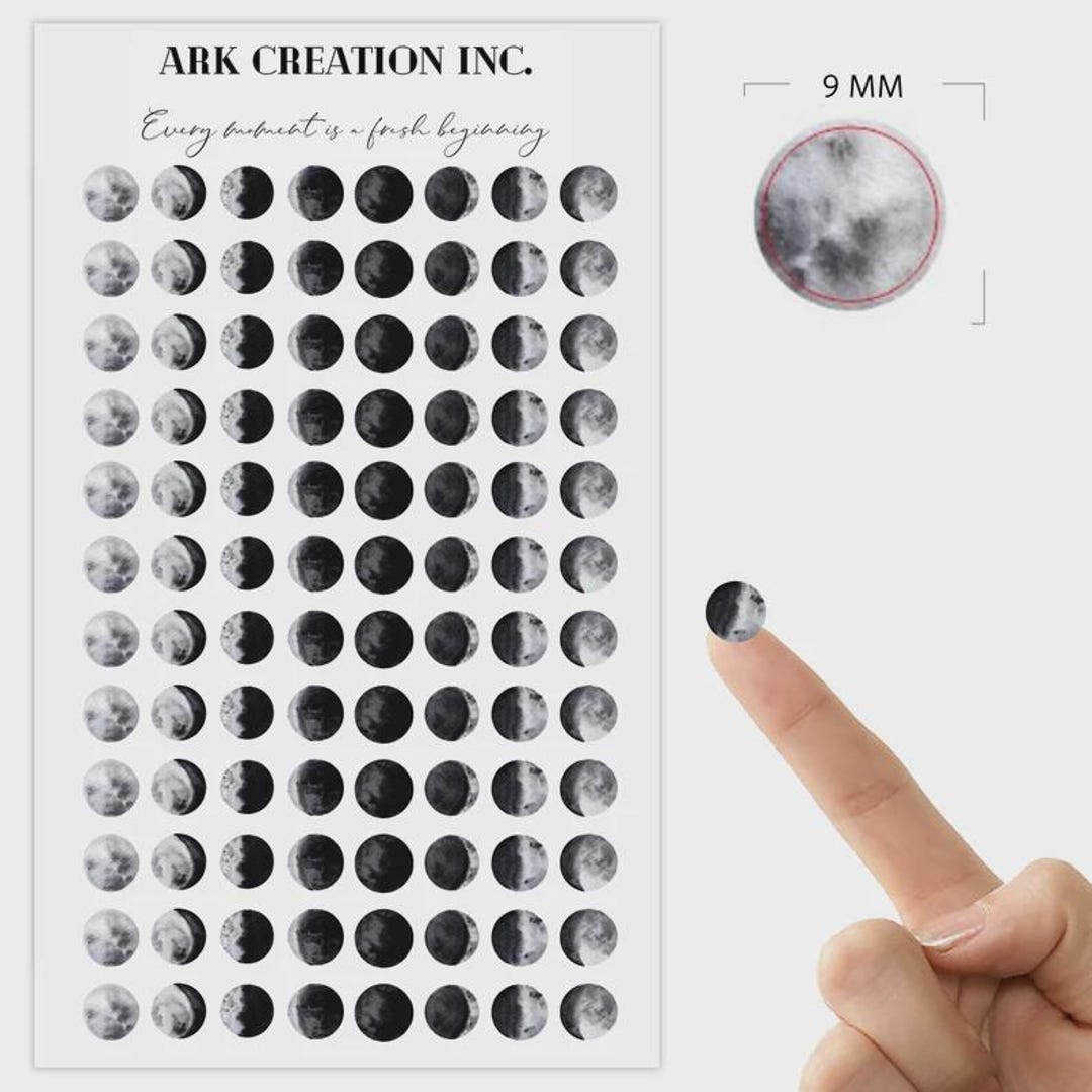 96 Realistic Moon Phase Sticker - Lunar Tracking - Planner Sticker ...