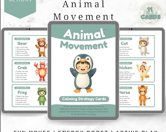 Tarjetas de movimiento de animales para niños Calm Corner