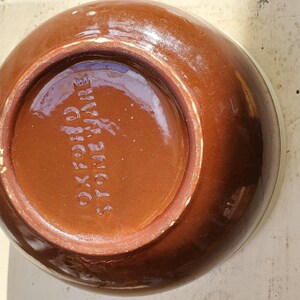 Vintage Nesting Bowl Set. Oxford Stoneware. Brownie, Brown and Cream. image 6