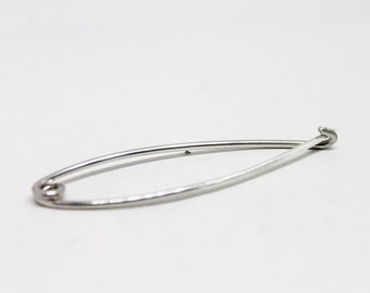 Handmade sterling silver pin, Original statement unisex brooch, Contemporary unique jewelry, Solid shawl pin, Handmade Safety pin for Her