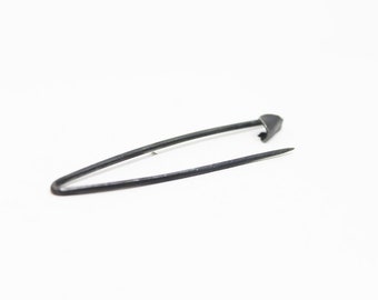 Minimal black small pin, Oxidized silver safety pin, Simple Unisex pin brooch, Minimalist handmade Jewelry, Modernist shawl pin, Unique gift