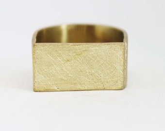 Minimal Unisex Brass Ring, Modern Statement Ring, Contemporary Jewelry, Minimalist Wide band ring, Handmade Everyday Jewelry, Modernist Ring