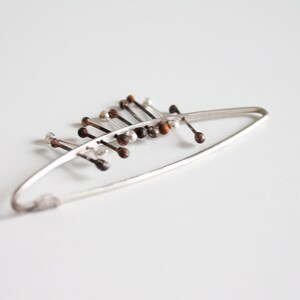 Bold Silver Pin, Modern Statement Brooch, Contemporary Safety Pin, Eclectic Jewelry Design, Modernist handmade pin brooch, Artisan Jewelry image 6
